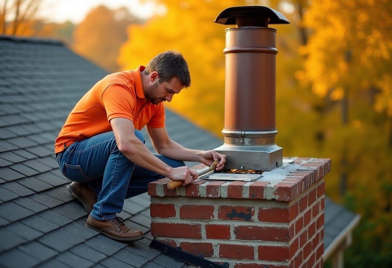 TrustPoint Chimney Pros chimney technician at work